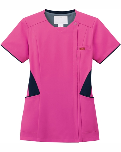 [フォーク] FOLK 【衣類内の熱を放出し呼吸するジップスクラブ】 レディース ジップスクラブ 7078SC （フクシャピンク×ダークネイビー）