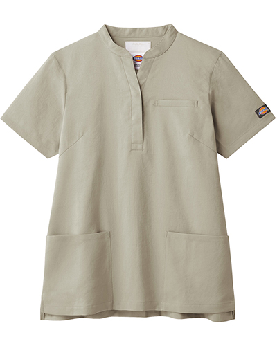 [ディッキーズ] Dickies 【人気のディッキーズからスタンドカラー・スキッパータイプの新提案アイテム】 女性用 スクラブ 7089SC （S.ベージュ）
