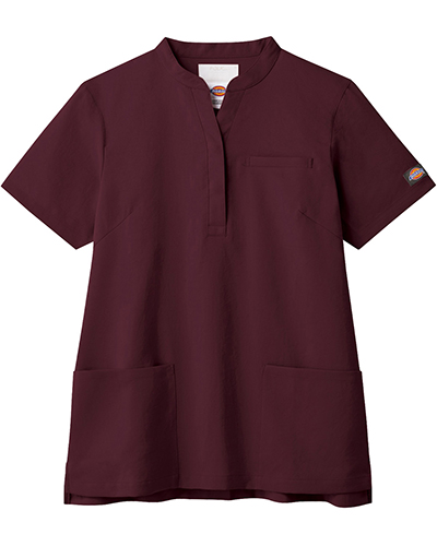 [ディッキーズ] Dickies 【人気のディッキーズからスタンドカラー・スキッパータイプの新提案アイテム】 女性用 スクラブ 7089SC （D.ボルドー）