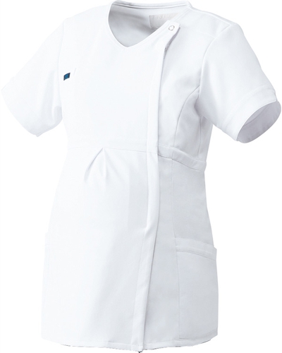 [フォーク] FOLK 【羽織って着用できるジップスクラブタイプのマタニティウェア】 マタニティスクラブ 8004SC （ホワイト）