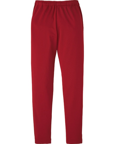 [カゼン] KAZEN 【ハードワークにもしなやかに応える動きやすいニット素材】  男女兼用 ジョガーパンツ 856-46 （バーガンディ）