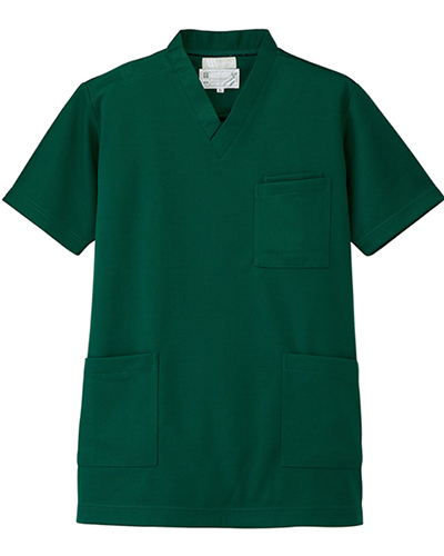 [ルミエール] Lumiere 【格安ニットスクラブ／医療白衣】男女兼用 ニットスクラブ 861401 （グリーン）