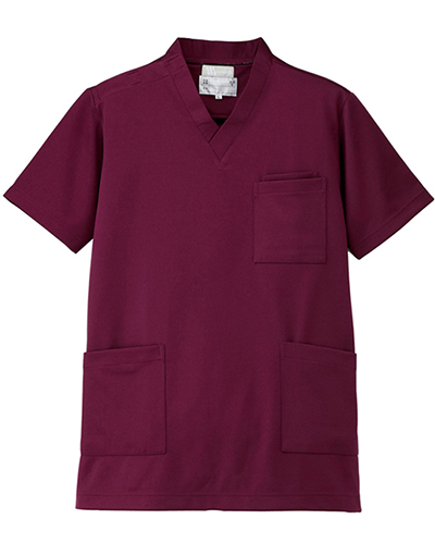 [ルミエール] Lumiere 【格安ニットスクラブ／医療白衣】男女兼用 ニットスクラブ 861401 （ワイン）