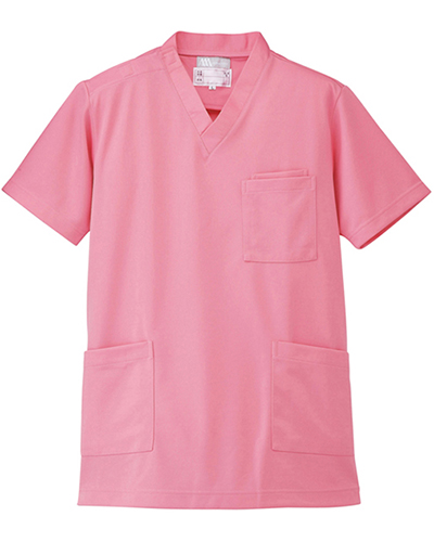 [ルミエール] Lumiere 【格安ニットスクラブ／医療白衣】男女兼用 ニットスクラブ 861401 （ピンク）