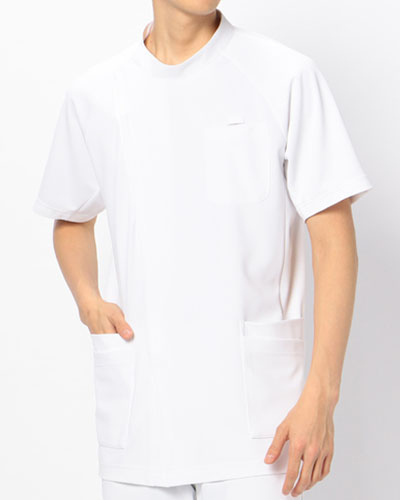[カゼン] KAZEN 【かつてない動きやすさのジャケット / 工業洗濯対応】 メンズ ジャケット 半袖 982-40 （ホワイト）