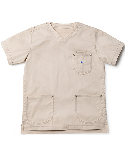 [リー] Lee 【抗菌防臭加工／ゆったりシルエットのこだわりのアメリカンワークウェア】 男女兼用 スクラブ LMS49001 （ベージュ）