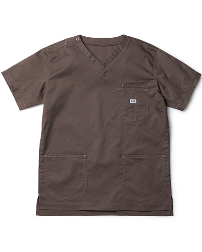 [リー] Lee 【抗菌防臭加工／ゆったりシルエットのこだわりのアメリカンワークウェア】 男女兼用 スクラブ LMS49001 （ブラウン）