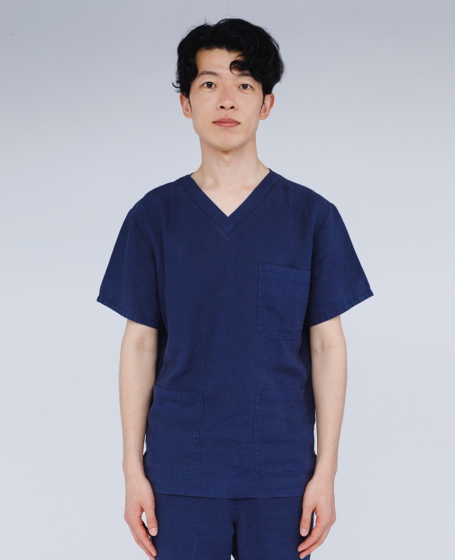 [スクイ] sukui 【国際三冠受賞・DPP対応 次世代ヘンプ素材】 男女兼用 スクラブ SU-0001 （ネイビー）