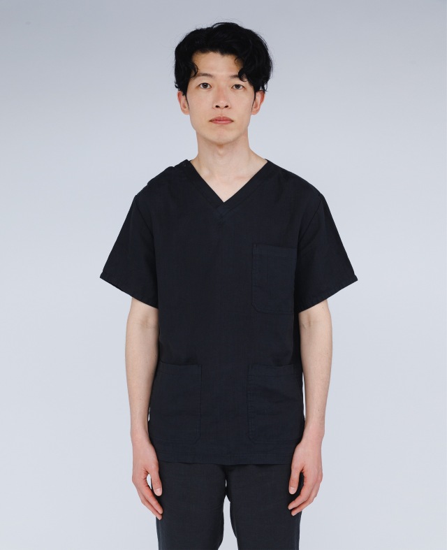 [スクイ] sukui 【国際三冠受賞・DPP対応 次世代ヘンプ素材】 男女兼用 スクラブ SU-0001 （ブラック）