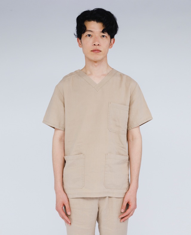 [スクイ] sukui 【国際三冠受賞・DPP対応 次世代ヘンプ素材】 男女兼用 スクラブ SU-0001 （ベージュ）