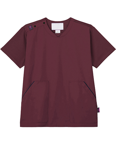 [フォーク] FOLK 【新開発のニット素材を使用した塩素剤でも色落ちしないジアスクラブ】 男女兼用 スクラブ CK703 （バーガンディ×バーガンディ）