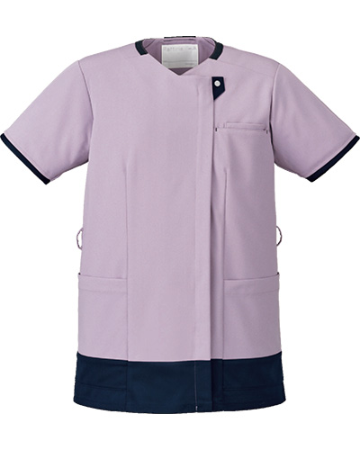 [オンワード] ONWARD 【ナチュラルカラーの動きやすさと美しさを追求した軽量スクラブ】 男女兼用 サイドファスナー スクラブ HS-8118 （パープル×ダークネイビー）