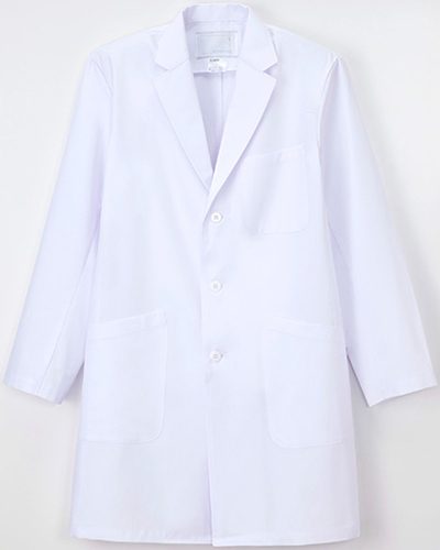 [ナガイレーベン] NAGAILEBEN 【素材・縫製の違いがワンランク上の診察衣／ショート丈】 男性用シングル診察衣 KEX-5180 （ホワイト）