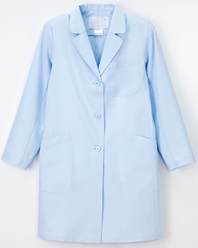 [ナガイレーベン] NAGAILEBEN 【素材・縫製の違いがワンランク上の診察衣／ショート丈】 女性用シングル診察衣 KEX-5190 （ブルー）