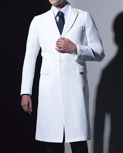 [カゼン] KAZEN 【品格を映すシックな立ち姿の診察衣】 メンズ 診察衣 KZN209-10 （ホワイト）