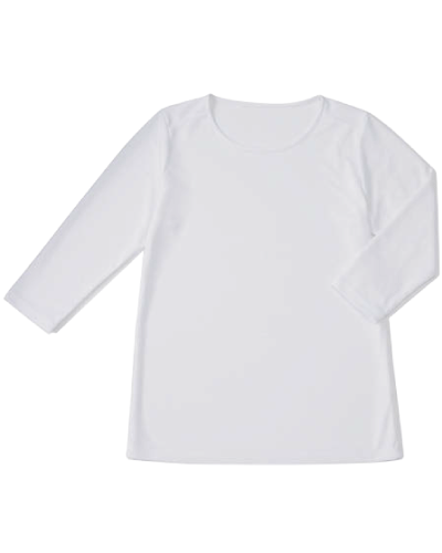 [カゼン] KAZEN 【画期的な暑くなりにくい スクラブインナー】 男女兼用 インナーTシャツ（七分袖） KZN220-10 （ホワイト）