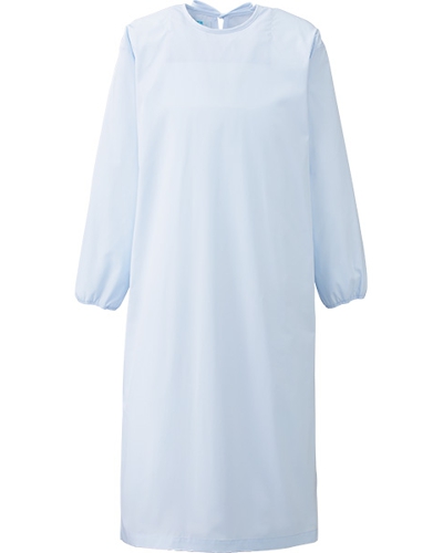 [カゼン] KAZEN 【抗菌・抗ウイルス加工の】  男女兼用 予防衣長袖 KZN931-1 （サックス）