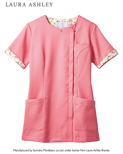 [ローラ アシュレイ] LAURA ASHLEY 【上品なネックラインと華やかな後ろ姿】 レディース スクラブ LW611-22 （ローズ×ピンク）