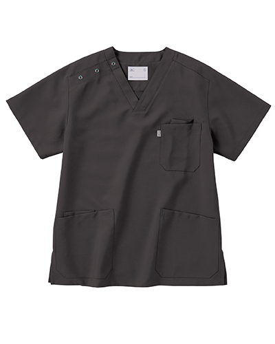 [ミズノ] MIZUNO  【制菌／制電／医療／白衣】  男女兼用 スクラブ MZ-0021 （チャコールグレー）