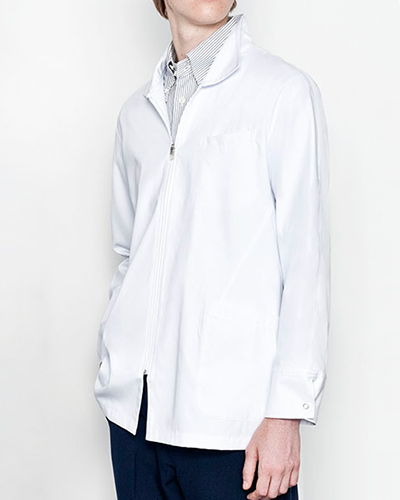 [ミズノ] MIZUNO 【人気のスタンドカラー・ハーフ丈】 メンズ　ドクターコート（ショート丈） MZ-0056  （ホワイト）