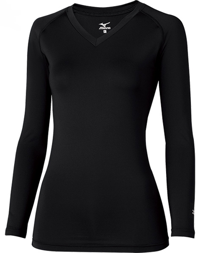 [ミズノ] MIZUNO 【発汗時のベタつき感を抑え、一年中爽やかな着心地のスクラブインナー】 女性用 アンダーウェア（9分袖） MZ-0154 （ブラック）