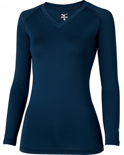 [ミズノ] MIZUNO 【発汗時のベタつき感を抑え、一年中爽やかな着心地のスクラブインナー】 女性用 アンダーウェア（9分袖） MZ-0154 （ネイビー）