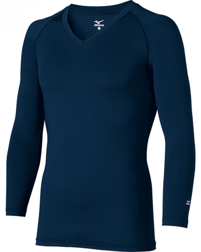 [ミズノ] MIZUNO 【発汗時のベタつき感を抑え、一年中爽やかな着心地のスクラブインナー】 男性用 アンダーウェア（9分袖） MZ-0155 （ネイビー）