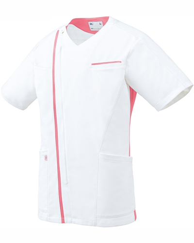 [ミズノ] MIZUNO 【着脱しやすいニット素材のメンズジャケット】 男性用 ジャケット MZ-0237 （ホワイト×ピンク）