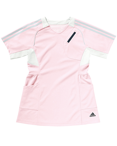 [アディダス] adidas 【女性らしいシルエットのチュニック丈スクラブ】 レディース チュニック丈スクラブ SMS001-13 （ピンク）＜廃番商品＞