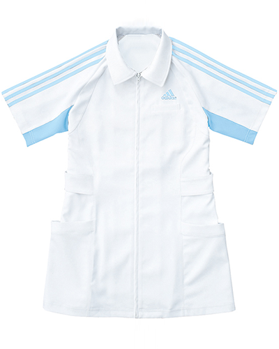 [アディダス] adidas 【ハードなメディカルシーンで活躍するタフウェア】 レディース ジャケット SMS003-11 （ホワイト×サックス）＜廃番色＞