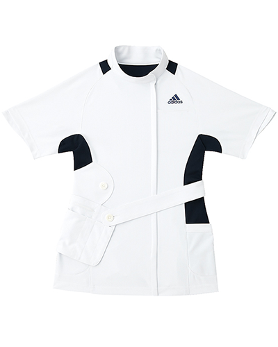 [アディダス] adidas 【ファッション性、動きやすさ、実用性を融合したメディカルウェア】 レディース ジャケット SMS007-18 （ホワイト×ネイビー）