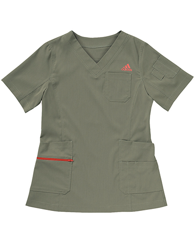 [アディダス] adidas 【ハードな動きにも柔軟に対応するスタイリッシュなスクラブ】 レディース スクラブ SMS008-14 （グリーン）＜廃番色＞