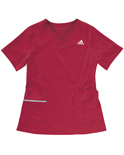 [アディダス] adidas 【ハードな動きにも柔軟に対応するスタイリッシュなスクラブ】 レディース スクラブ SMS008-15 （ボルドー）