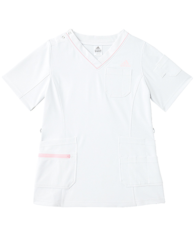 [アディダス] adidas 【ハードな動きにも柔軟に対応するスタイリッシュなスクラブ】 レディース スクラブ SMS009-10 （ホワイト）