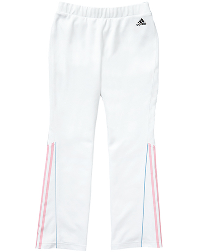 [アディダス] adidas 【女性らしいシルエットを奏でるスタイリッシュな医療パンツ】 レディース パンツ SMS401-13 （ホワイト×ピンク）