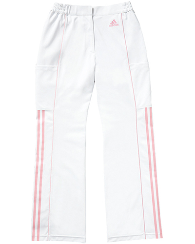 [アディダス] adidas 【女性らしいフォルムで快適な着心地の医療パンツ】 レディース パンツ SMS403-10 （ホワイト×ピンク）＜廃番色＞