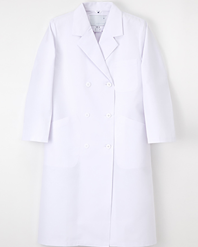 [ナガイレーベン] NAGAILEBEN 【ヨレやシワに強い診察衣/ロング丈】 女性用ダブル診察衣 TAP-70 （ホワイト）＜廃番予定＞