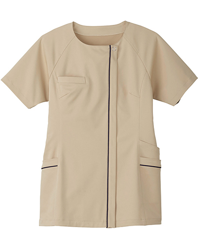 [ボンマックス] BONMAX 【スタイルが良く見えるジップアップスクラブ】 女性用 スクラブ TB4004L （ベージュ）