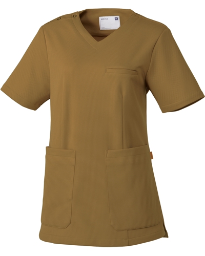 [ユナイト] UNITE 【現場の声から生まれた疲れにくいストレッチ性能のニット素材】 女性用 スクラブ UN-0074 （シナモンベージュ）