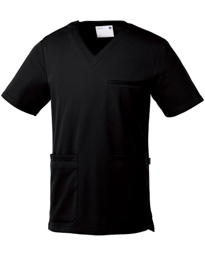 [ユナイト] UNITE 【現場の声から生まれた疲れにくいストレッチ性能のニット素材】 男性用 スクラブ UN-0075 （ブラック）