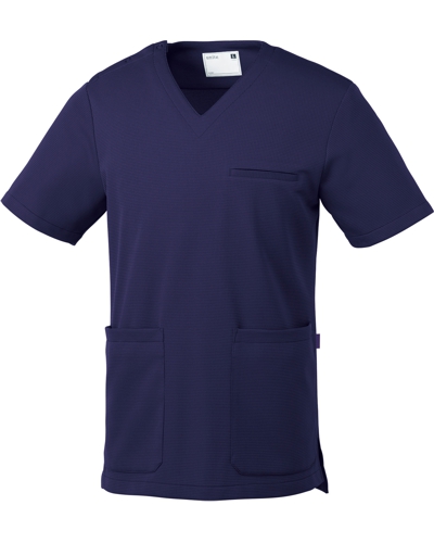 [ユナイト] UNITE 【現場の声から生まれた疲れにくいストレッチ性能のニット素材】 男性用 スクラブ UN-0075 （ディープパープル）