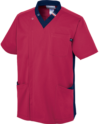 [ルコックスポルティフ] le coq sportif 【洗練されたデザインとスポーティーなVネックスクラブ】 男女兼用 スクラブ UQM1540（ロゼ×ネイビー）