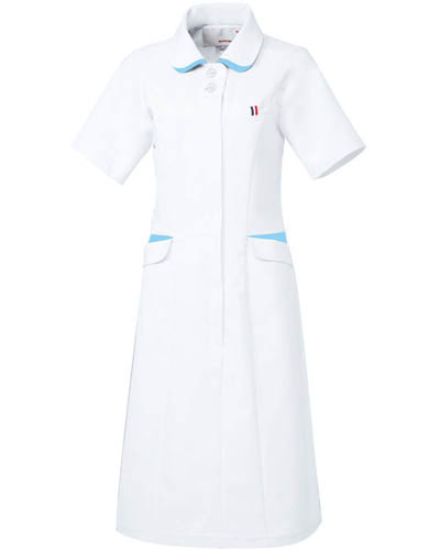 ルコックスポルティフ Le Coq Sportif 花びらのような襟と高いデザイン性のワンピース ワンピース Uqw0040 ホワイト ピンク メディカルウェアジャパン