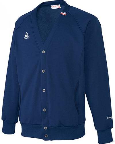 [ルコックスポルティフ] le coq sportif 【軽量でふんわりソフトな肌触りのカーディガン】 男女兼用 裏パイル カーディガン UZL6021 （ネイビー）