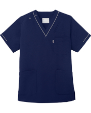 ミズノ] MIZUNO 【アクセントのパイピングがお洒落なスクラブ白衣