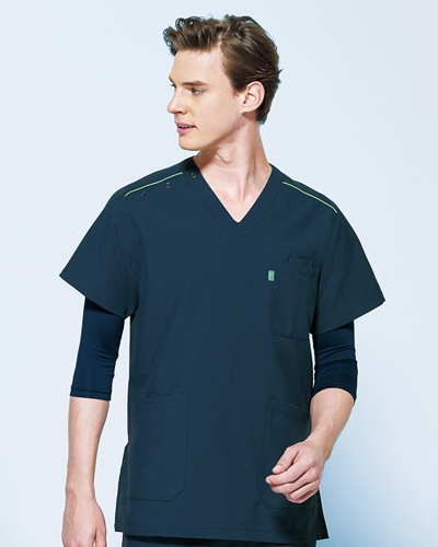 ミズノ] MIZUNO 【肩の蛍光色パイピングがポイント／制菌／工業洗濯