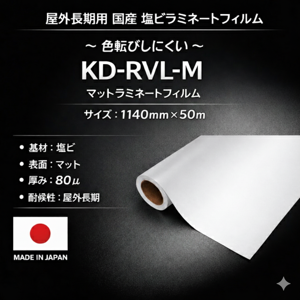 屋外長期用　KD-RVL-M（マットラミネートフィルム） フィルムセパ　1140mm×50m / 国産品