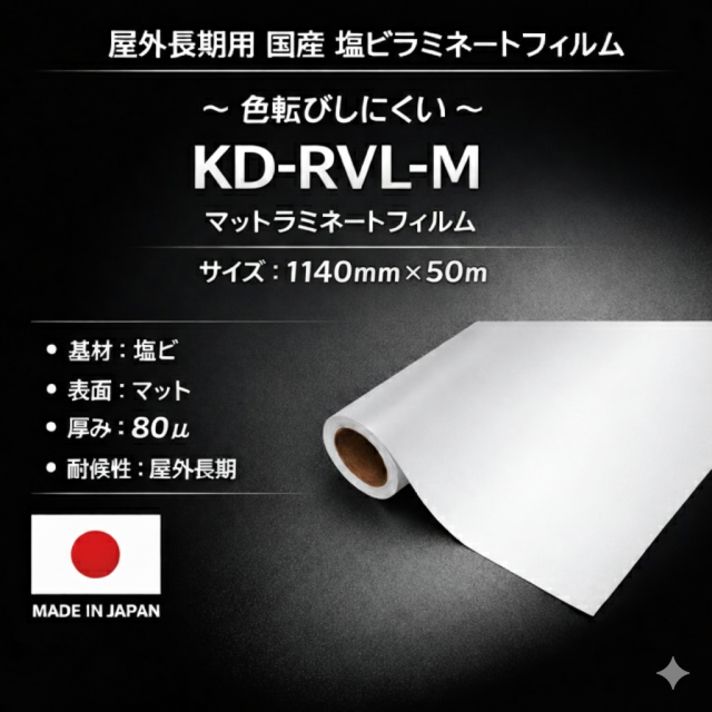 屋外長期用　KD-RVL-M（マットラミネートフィルム） フィルムセパ　1140mm×50m / 国産品