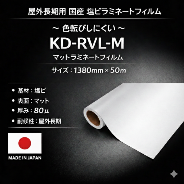 屋外長期用　KD-RVL-M（マットラミネートフィルム） フィルムセパ　1380mm×50m / 国産品