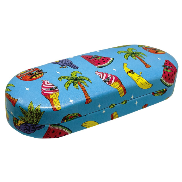 外側と内側に同じプリントを施したメガネケース（眼鏡ケース）「A-141転写ケースMULGA」